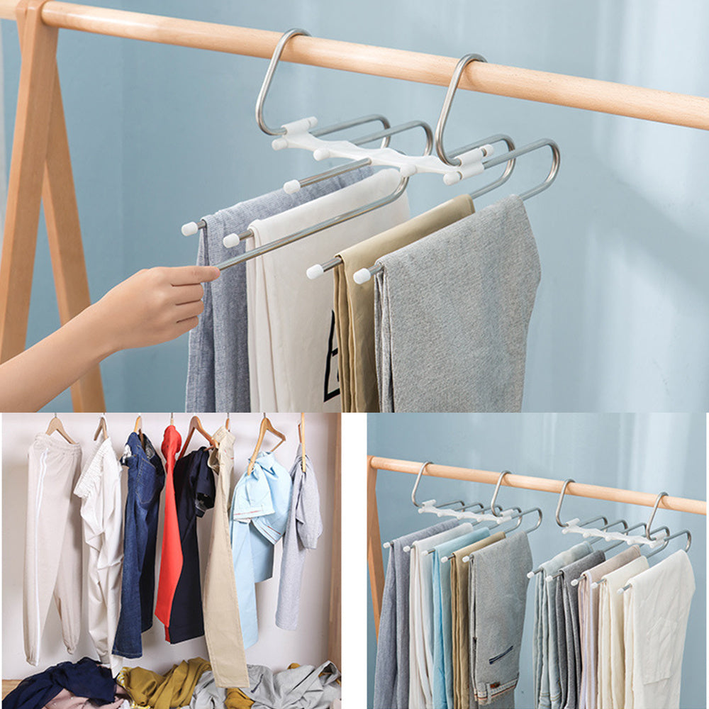 5-in-1 Closet Organiser Hanger – Space Saver for Clothes