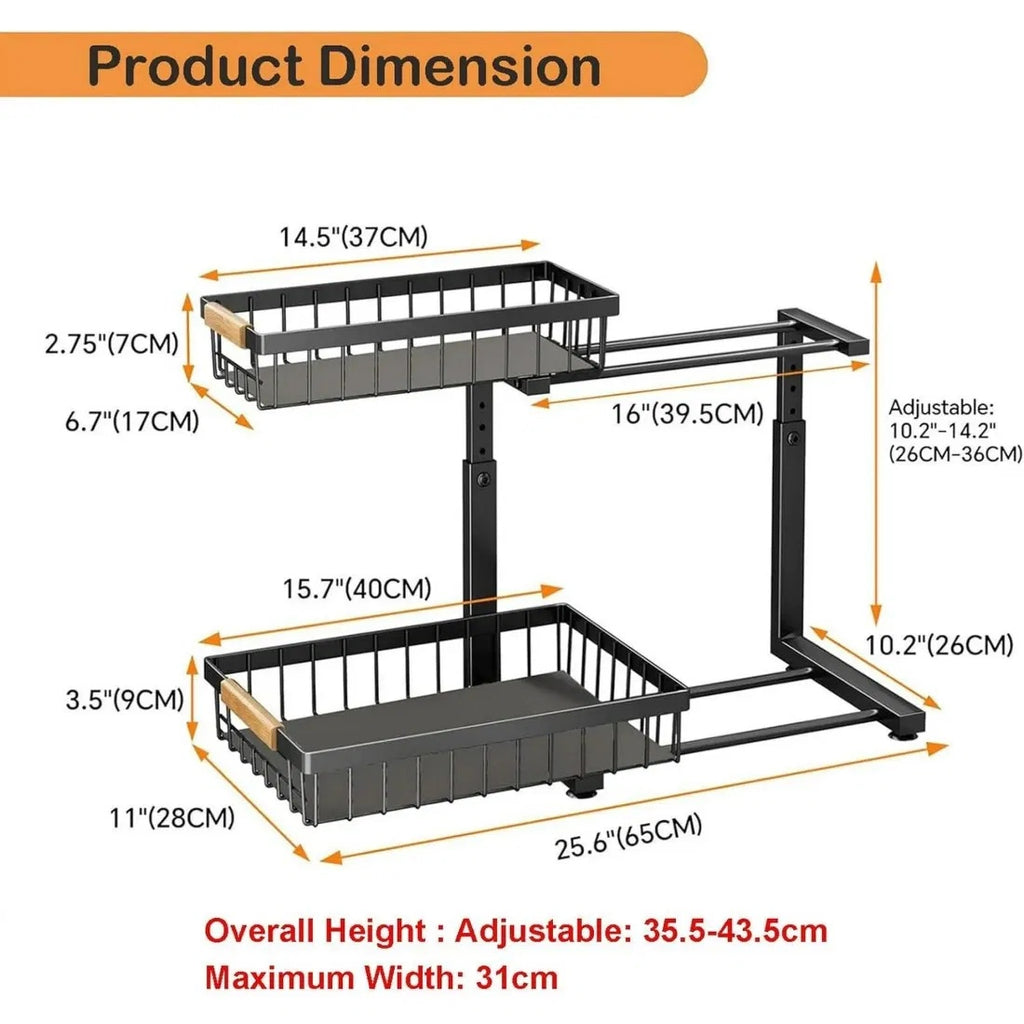 2 In Set Dish Drying Rack And Under Sink Organizer Rack, Large Dish Rack With Drainboard, 2 Tier Pull Out Cabinet Shelf For Kitchen Storage